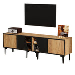 TV Cabinet Lowboard 160cm 4 Compartments Minimalist for 65 Inch TV - Natural Wood Color