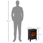 LED Electric Fireplace, Freestanding Flame Effect, 900/1800W, Black