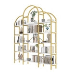 Cloud Shape Display Shelf 170x190cm 5-Tier Storage Steel Tube MDF Gold + White
