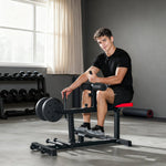 Calf Raise Machine Leg Training Bench with Wheels - Black Steel