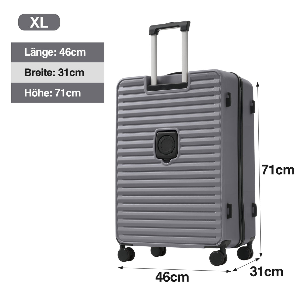 Three-piece Luggage Set - Front-opening, Cup Holders, TSA Lock, 360° Wheels, ABS Material