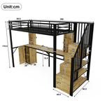 Upholstered Bed 180x200cm with LED, USB & 4 Drawers, Beige
