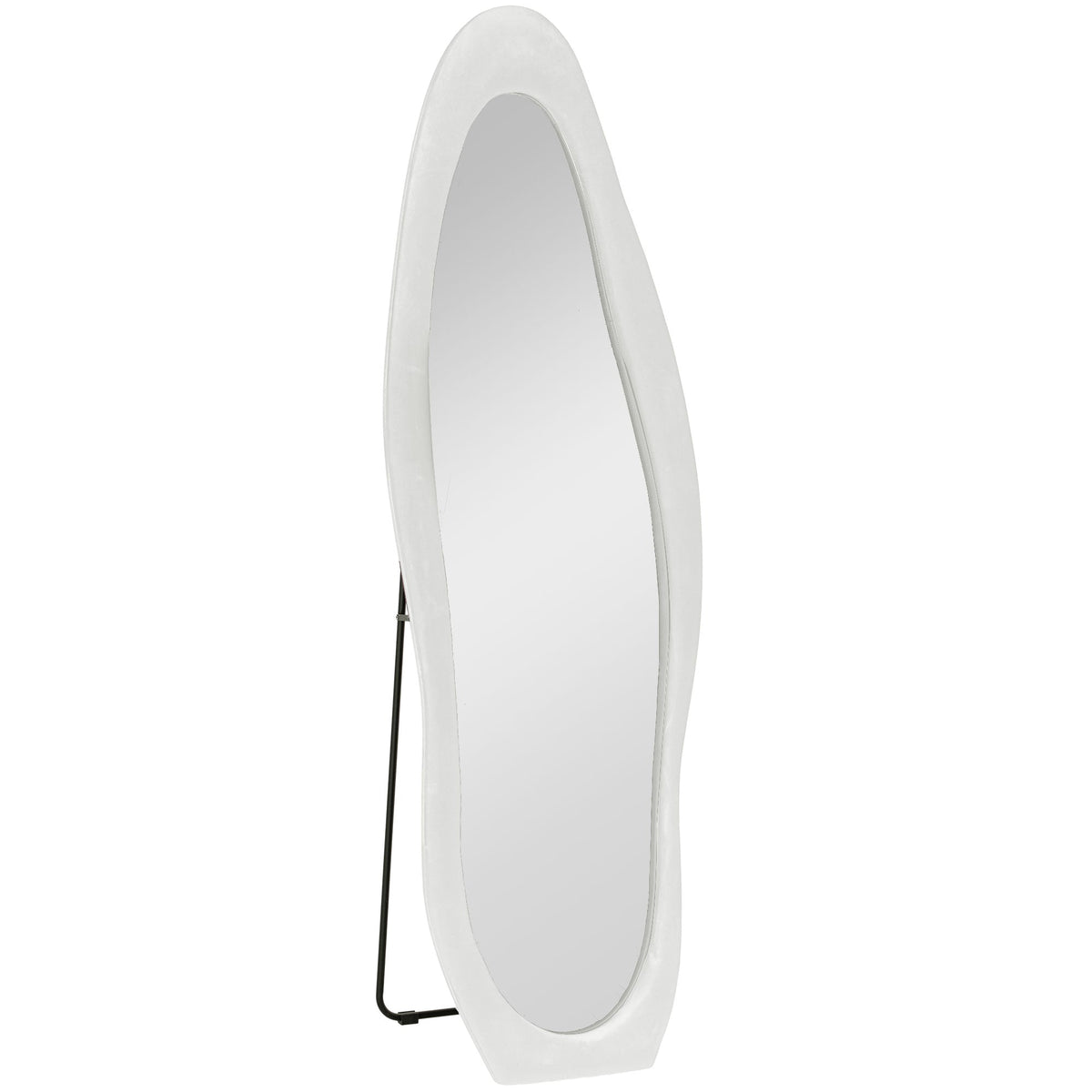 Full Length Mirror, 50 x 160 cm, Irregular Wavy, White Velvet