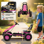 Pedal Go-Kart with Adjustable Seat and EVA Wheels for Kids Ages 3-8, Pink
