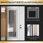 Wall Mirror Full Length LED, 3 Light Bars, Silver