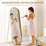 Full Length Mirror, 160 x 50 cm, Metal Framed, Gold