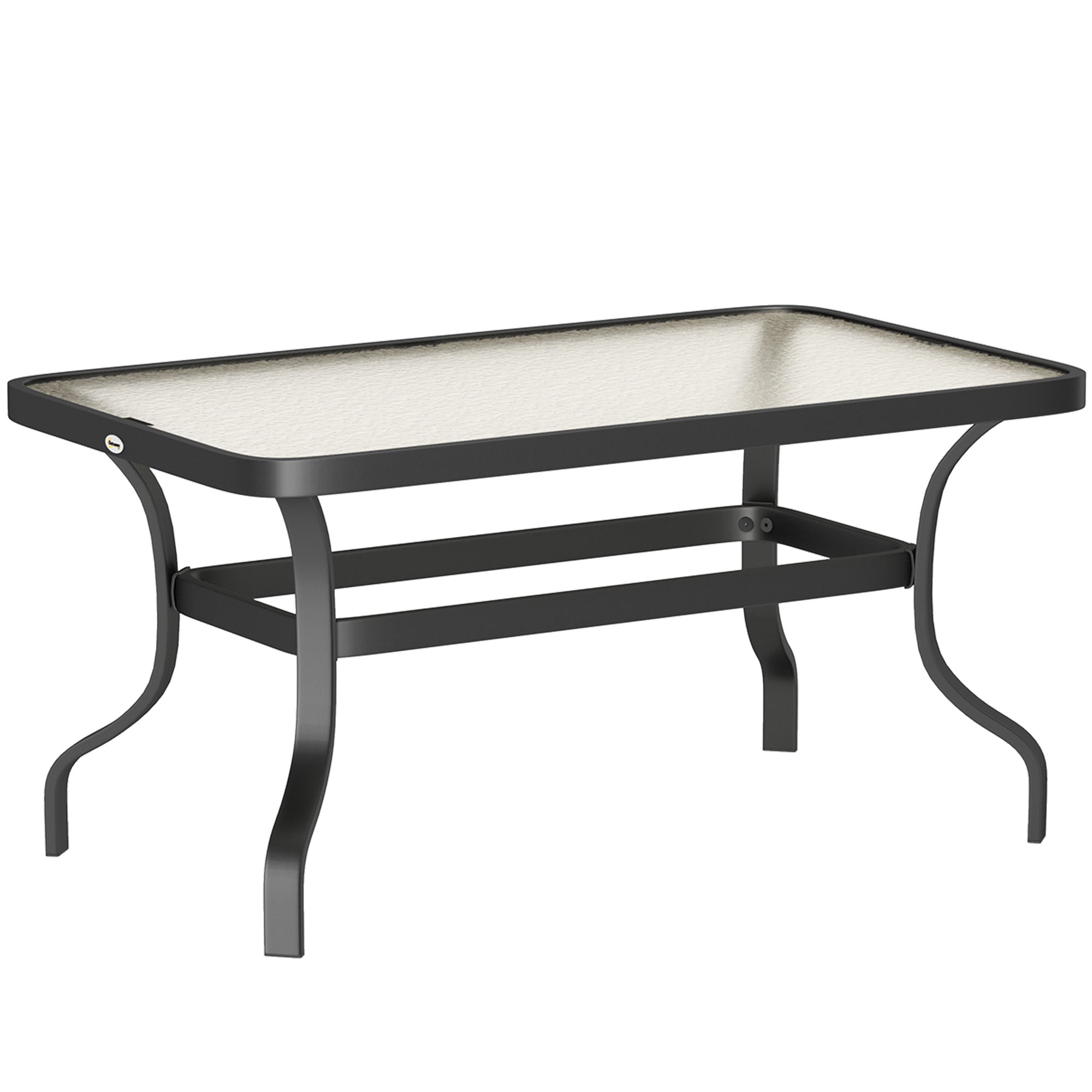 Side Table, Tempered Glass Coffee Table 95x55 cm, Black