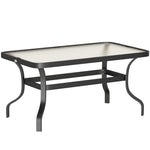 Side Table, Tempered Glass Coffee Table 95x55 cm, Black