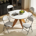 Folding Chair Set of 4, Padded, Foldable, 120 kg Load Capacity, Cream White