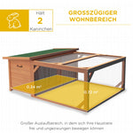 Small Animal Hutch, Dwarf Rabbit Hutch with Asphalt Roof, Fir Wood Orange and Green