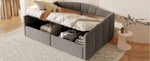 Upholstered Sofa Bed, 140x200cm, Hydraulic Support, Slatted Frame, Armrests, Velvet Fabric, Grey
