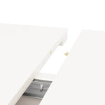 Dining Table, Telescopic Extendable with Storage Levels, White
