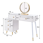 Vanity Table Set LED Mirror Adjustable Side Cabinet Pull-out Design