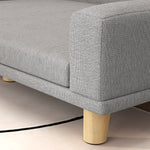 Dog Sofa, Raised with Cushion, Wooden Legs, Grey