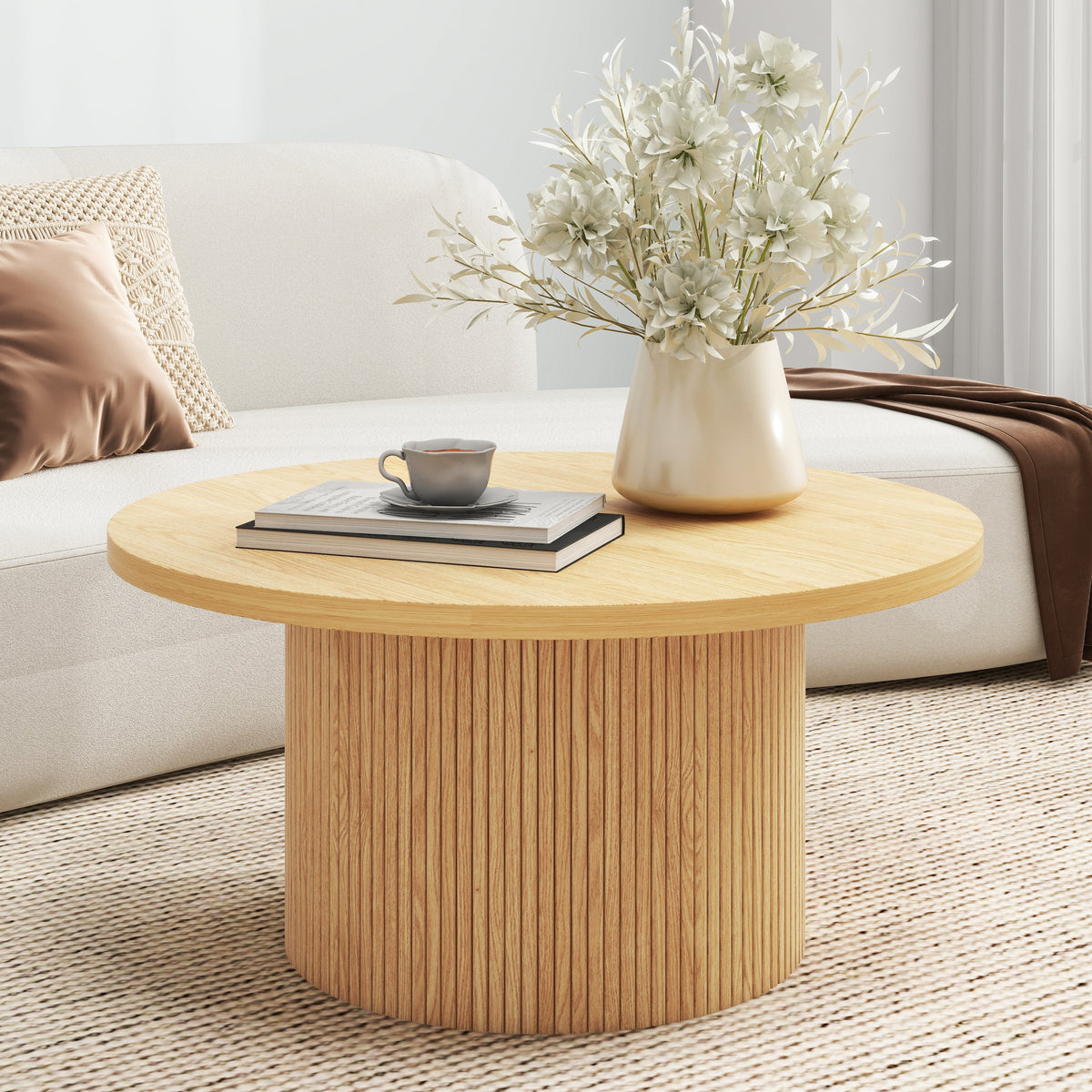Solid Wood Round Coffee Table