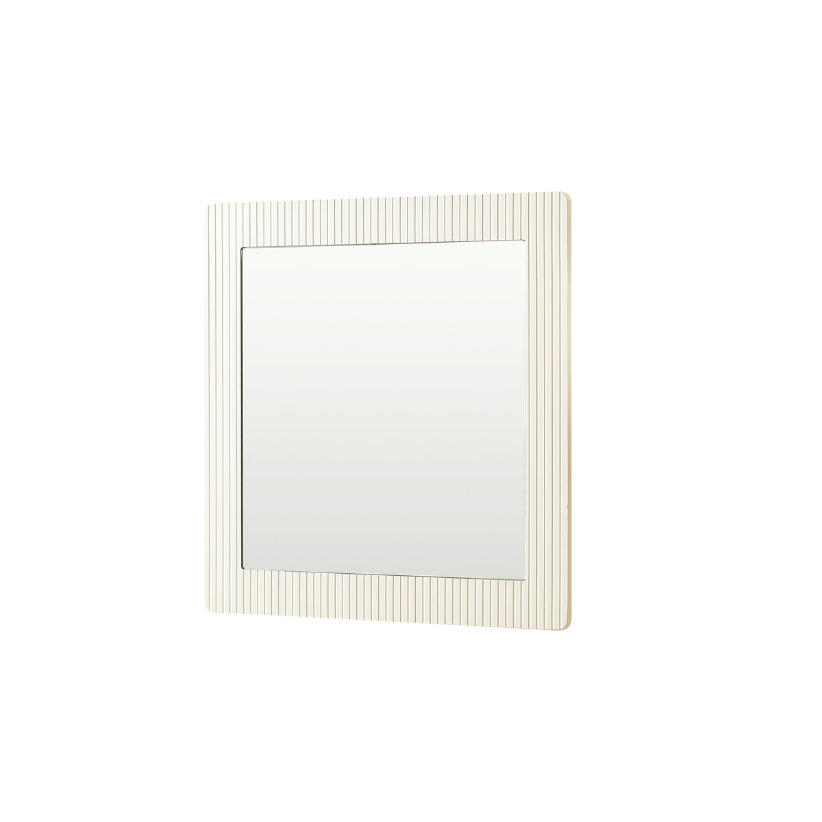 Square Wall Mirror 80x80cm Modern Design White Wood Look