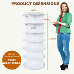 Shoe Rack Tower 6-Tier 360° Rotating for 24 Pairs - White