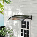 Front Door Canopy Lean-to Polycarbonate Weatherproof 75x100cm, Brown