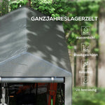 Garden Shed Storage Tent, Robust Weatherproof Steel Frame, Dark Grey