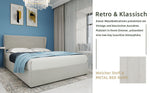 Modern Minimalist Upholstered Bed, Multi-Functional with Gas Lift, Beige