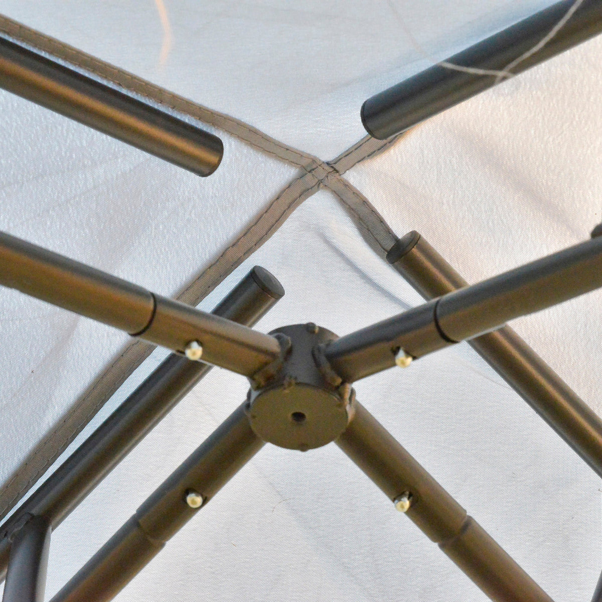 Garden Pavilion Party Tent 3x3m 4 Side Walls Weatherproof Metal/Polyester Light Grey