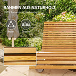 Outdoor Rocking Chair High Back Adjustable Pine Wood - Light Brown