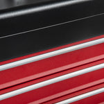 DURHAND tool case, practical tool box 3 drawers with handle lock, steel black red