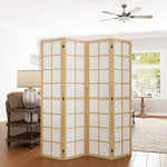 Folding Screen 4-part 160 x 170 cm Room Divider Natural