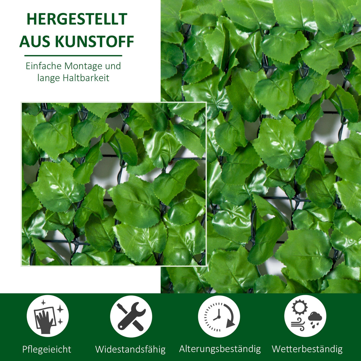 Privacy Hedge Artificial Hedge 300x100cm UV-resistant, light green