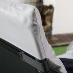 Folding Garden Lounger, 120kg 5-Position Reclining with Headrest, Steel Polyester Light Grey