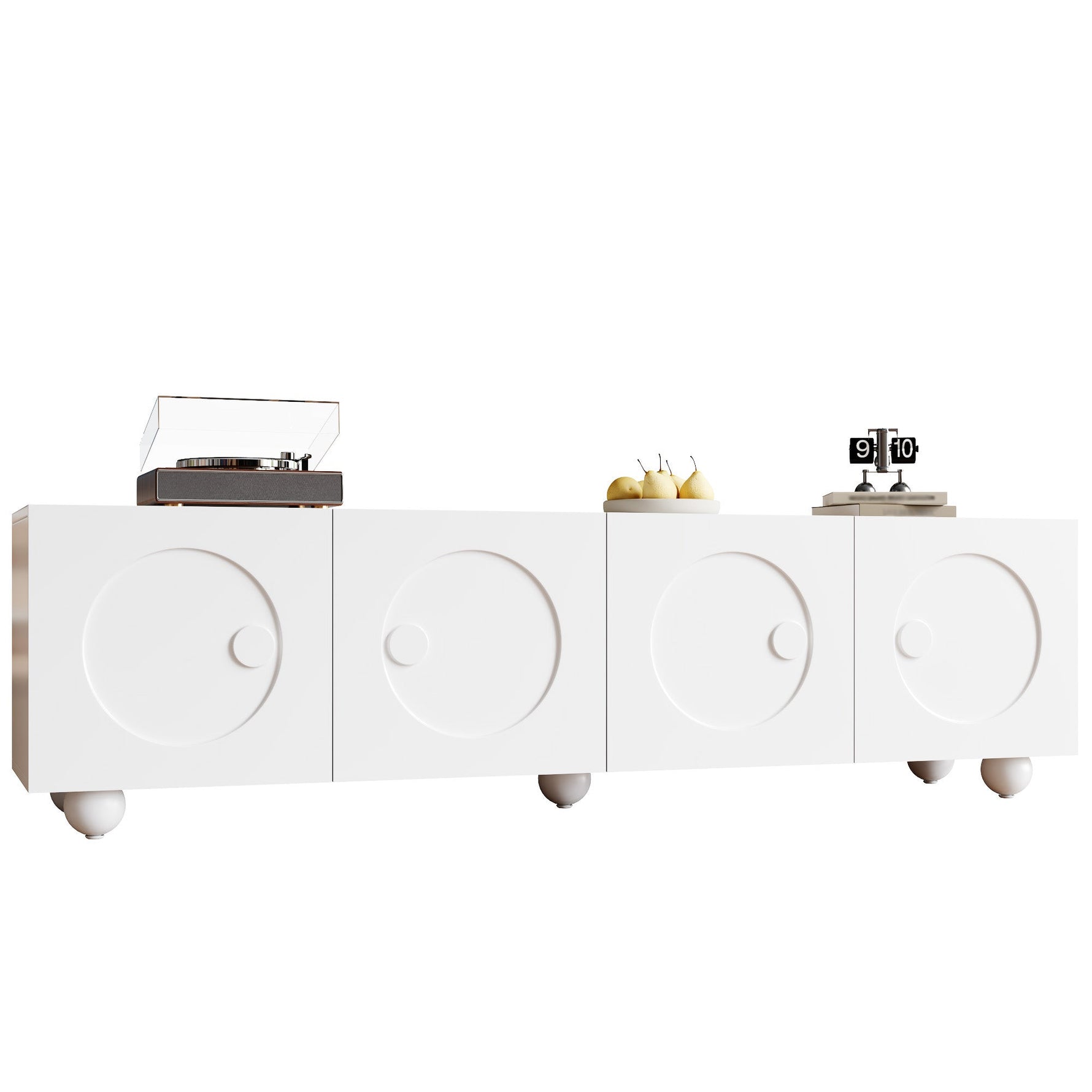 Modern Low TV Cabinet 180.5x38x50cm - White