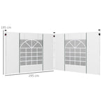 Pavilion Side Panels, Set of 2, Window & Door, Oxford, White