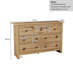Dining Cabinet, Modern Minimalist Buffet with 7 Drawers, Original Wood