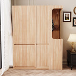 Extra-Large Wardrobe 140x40x170cm with Drawers, Storage, Open Area, Wood Color