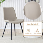 Round Table Set, Modern Minimalist 100cm with Storage and 4 Chairs, Brown Wood Look/Warm Grey PU