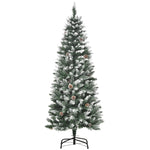 Artificial Christmas Tree, 630 Branches, 37 Cones, Snowy Tips, Fireproof, 150 cm