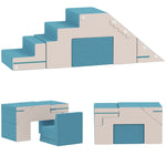 Soft Play Blocks Set, 2-Piece Toddler Climbing Foam, Beige+Blue