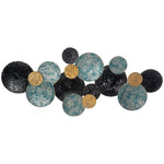 3D Wall Art, Modern Sculpture, 121x53cm, Gold Black Blue Metal