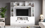TV Wall Unit Set 180x170cm Display Cabinet 2 Cabinets 2 Drawers for 60" TV - White