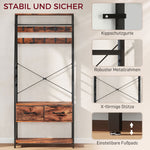 Hall Tree with Bench, Shoe Rack & 2 Drawers - Brown