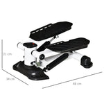 Mini Stepper Compact Fitness Device, LCD Screen, Metal ABS, White Black