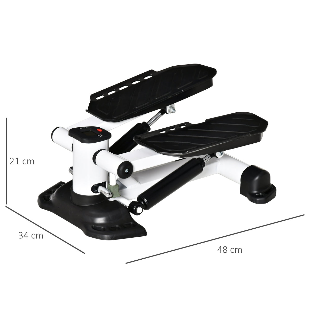 Mini Stepper Compact Fitness Device, LCD Screen, Metal ABS, White Black