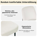 Dining Chairs Set of 4 Thickened Cushions Metal Legs Black Frame - Velvet Beige