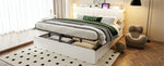 Wooden Flatbed 180x200cm with Hydraulic Storage & USB, White