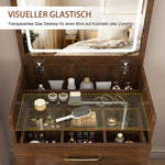 3-in-1 Dressing Table Set with 3 Drawers & Mirror, Clear Glass