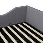 Upholstered Daybed with Underbed Storage, 140x200 cm, Grey