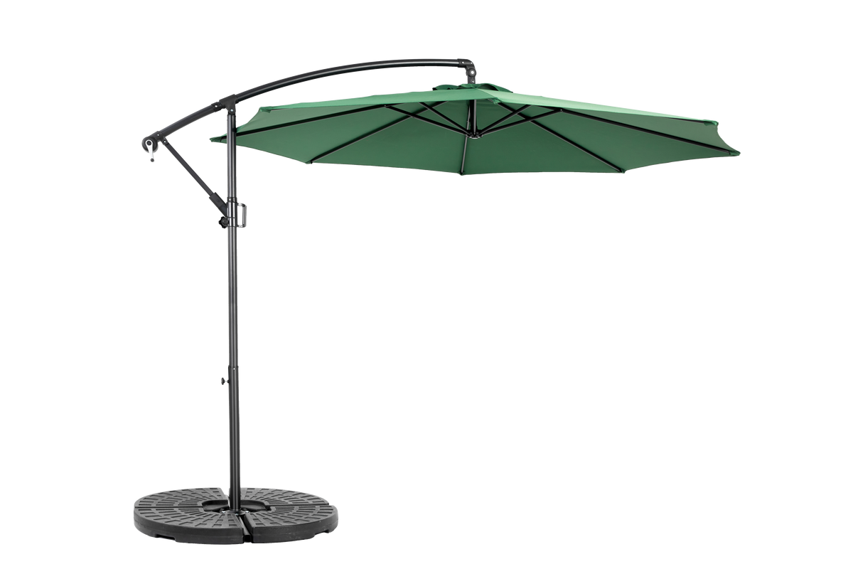 14.8 Ft Double Sided Outdoor Umbrella, Rectangular Large with Crank, Dark Green