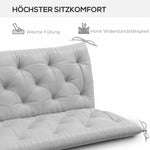 3-Seater Bench Cushion 150x98x8 cm with Ties, Outdoor/Indoor, Light Grey