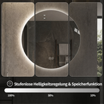 Round LED Bathroom Mirror 80 cm - Anti-Fog Dimmable HD Silver Glass