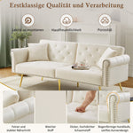 2-Seater Sofa Bed 3-Position Adjustable Back Gold Legs - Velvet